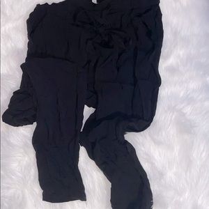 Black skinny leg slacks